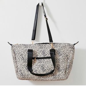 MALI + LILI signature leopard print canvas weekender bag